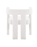 Eris Dining Chair in Natural Linen, back view showing the finished reverse