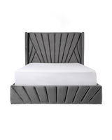 Aykah Fez Lift Up Storage Bed in Velvet Smoke, front view