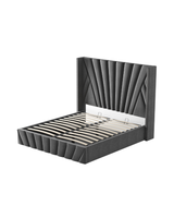 Fez Lift Up Storage Bed in Velvet Smoke internal frame and slat construction