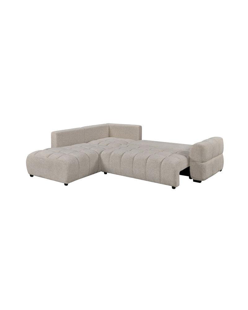 Aykah chenille Harmony Sectional in Ivory Melange, left-facing, three-quarter view from the other side