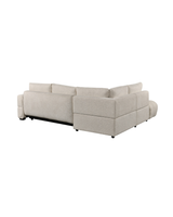 Aykah chenille Harmony Sectional in Ivory Melange, left-facing, rear view showing the frame and seams
