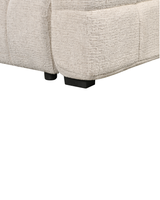 Aykah chenille Harmony Sectional in Ivory Melange, close-up of the seam and stitching