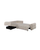 Aykah chenille Harmony Sectional in Ivory Melange, close-up of the fabric texture