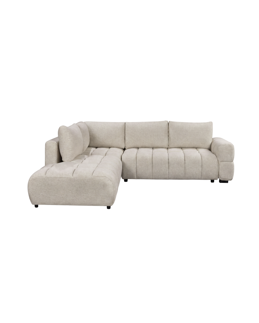 Aykah chenille Harmony Sectional in Ivory Melange, left-facing, front view