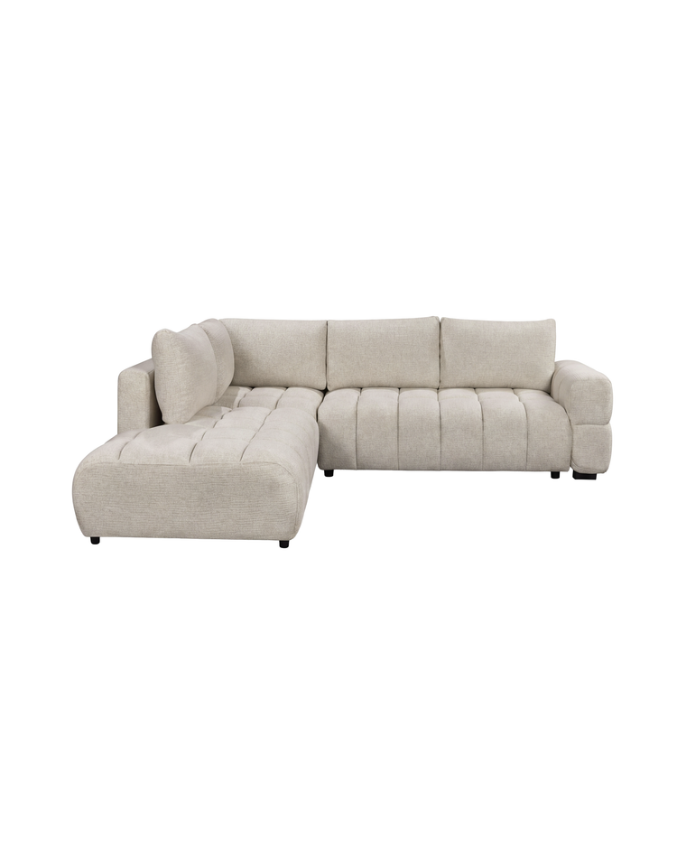 Aykah chenille Harmony Sectional in Ivory Melange, left-facing, front view