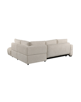 Aykah chenille Harmony Sectional in Ivory Melange, right-facing, rear view showing the frame and seams