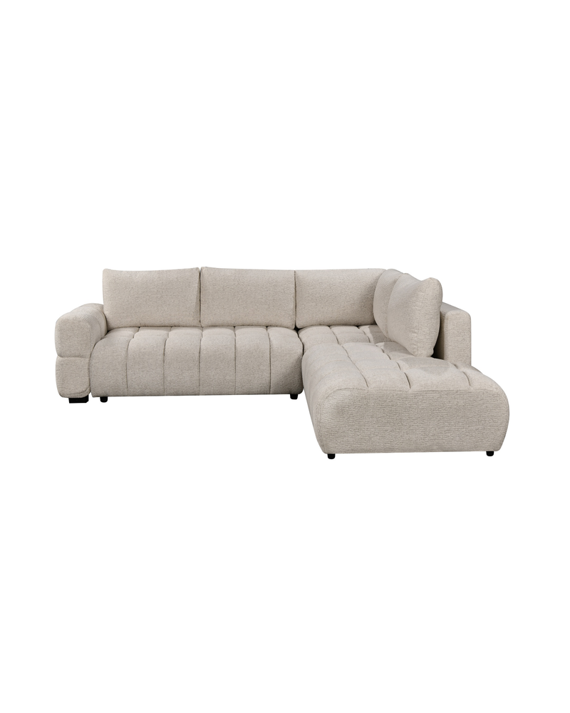 Aykah chenille Harmony Sectional in Ivory Melange, right-facing, front view