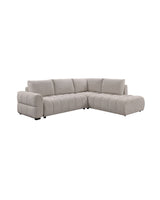 Aykah chenille Harmony Sectional in Oat Tweed, left-facing, three-quarter view