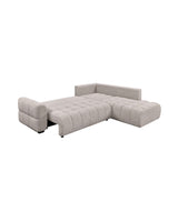 Aykah chenille Harmony Sectional in Oat Tweed, close-up of the base and feet