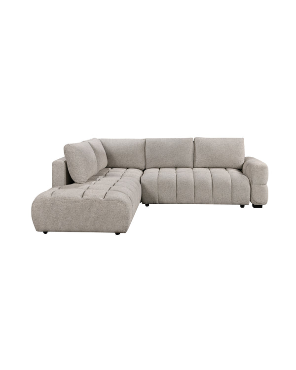 Aykah chenille Harmony Sectional in Oat Tweed, left-facing, front view