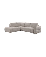 Aykah chenille Harmony Sectional in Oat Tweed, right-facing, three-quarter view
