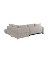 Aykah chenille Harmony Sectional in Oat Tweed, right-facing, rear view showing the frame and seams