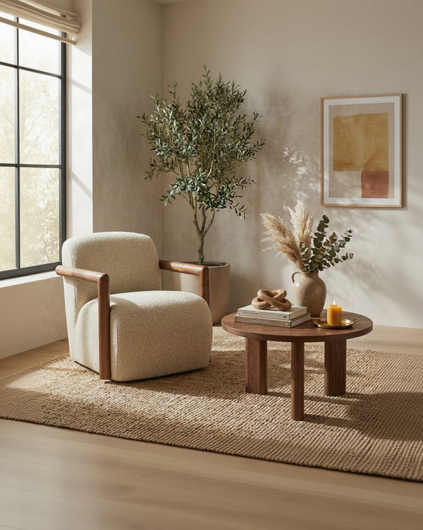 Oryn Armchair styled in a living room