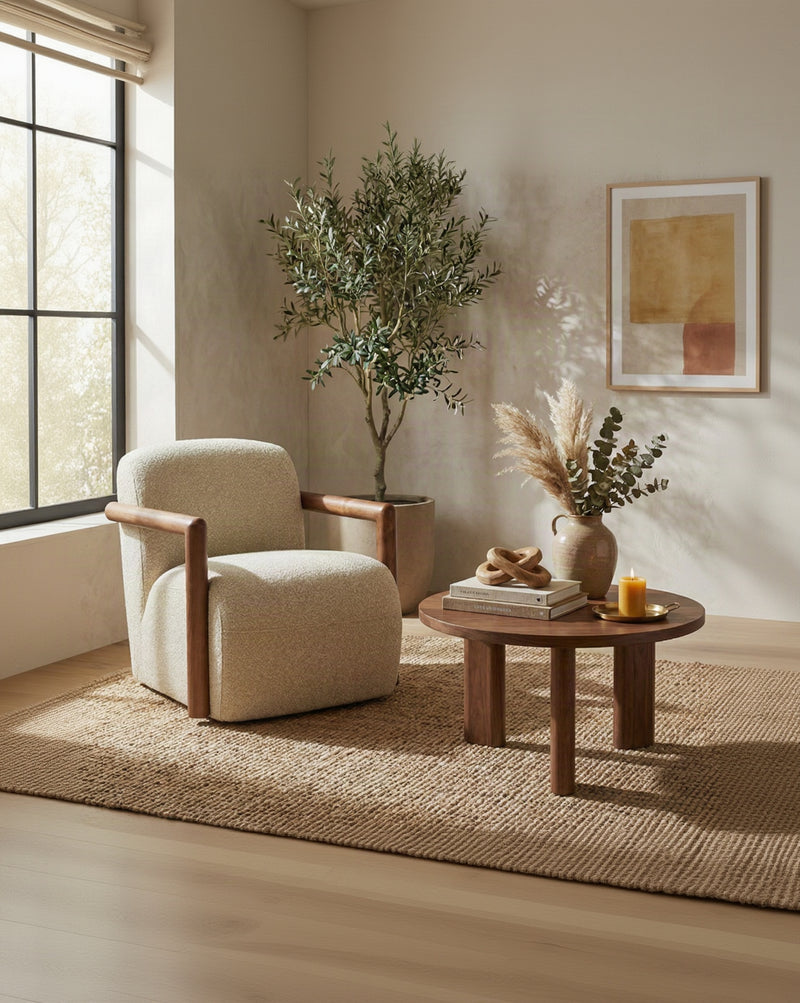 Oryn Armchair styled in a living room