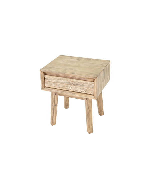 Homestead 1 Drawer Nightstand in Light Driftwood, three-quarter view (view 3)