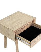 Homestead 1 Drawer Nightstand in Light Driftwood, three-quarter view (view 5)