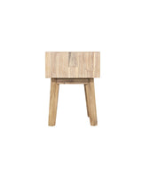 Homestead 1 Drawer Nightstand in Light Driftwood, side profile showing frame depth