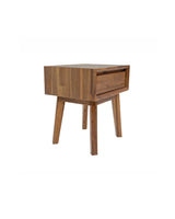 Homestead 1 Drawer Nightstand in Warm Pecan, three-quarter view (view 6)