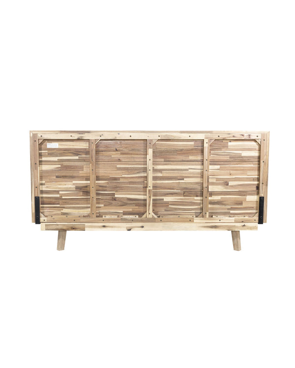 Homestead Bed in Light Driftwood, three-quarter view