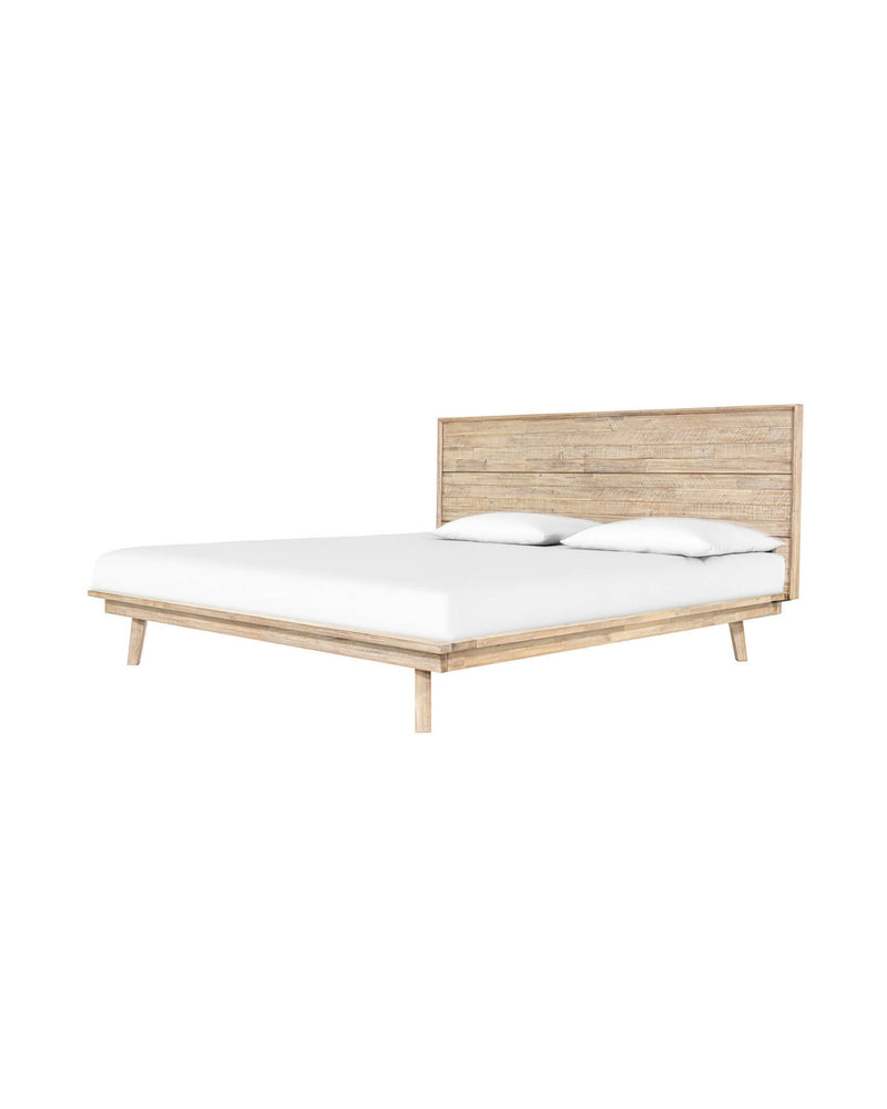 Homestead Bed in Light Driftwood, three-quarter view