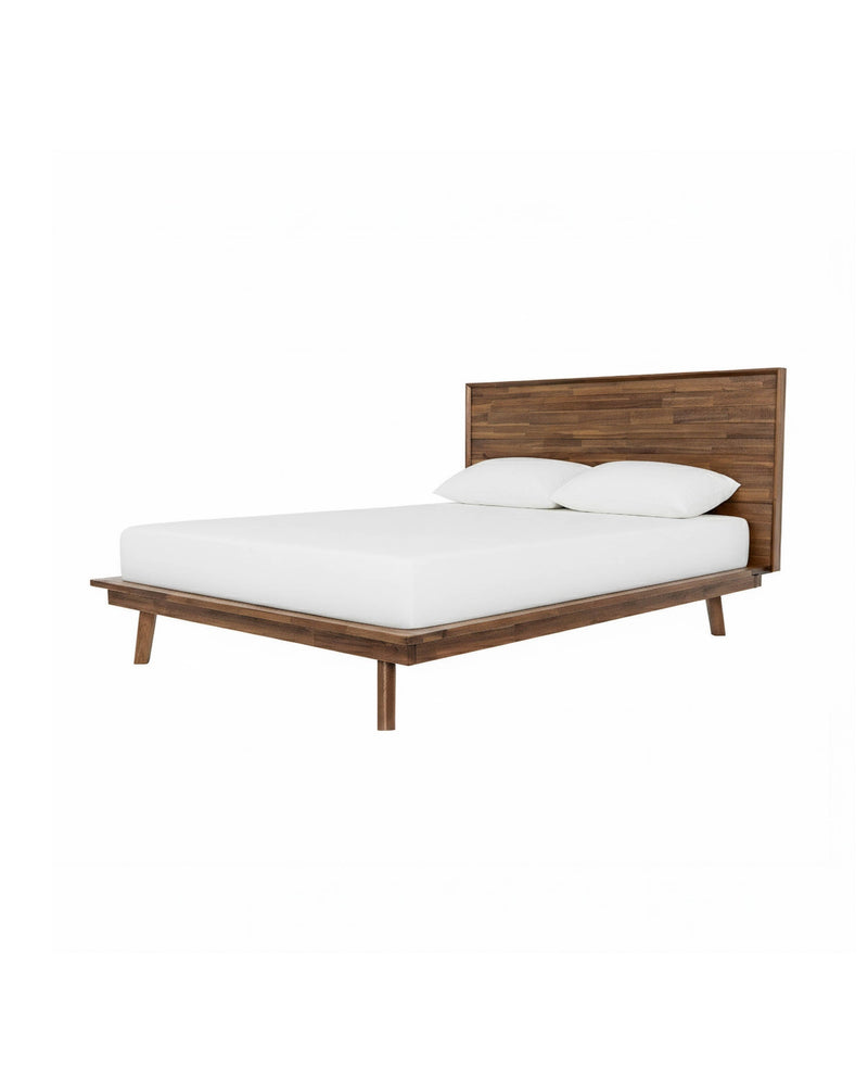 Homestead Bed in Warm Pecan, three-quarter view