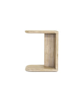 Homestead C-Shaped Side Table in Light Driftwood, side view