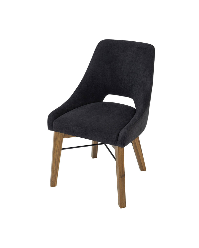 Homestead Chair in Graphite Grey / Warm Pecan, three-quarter view