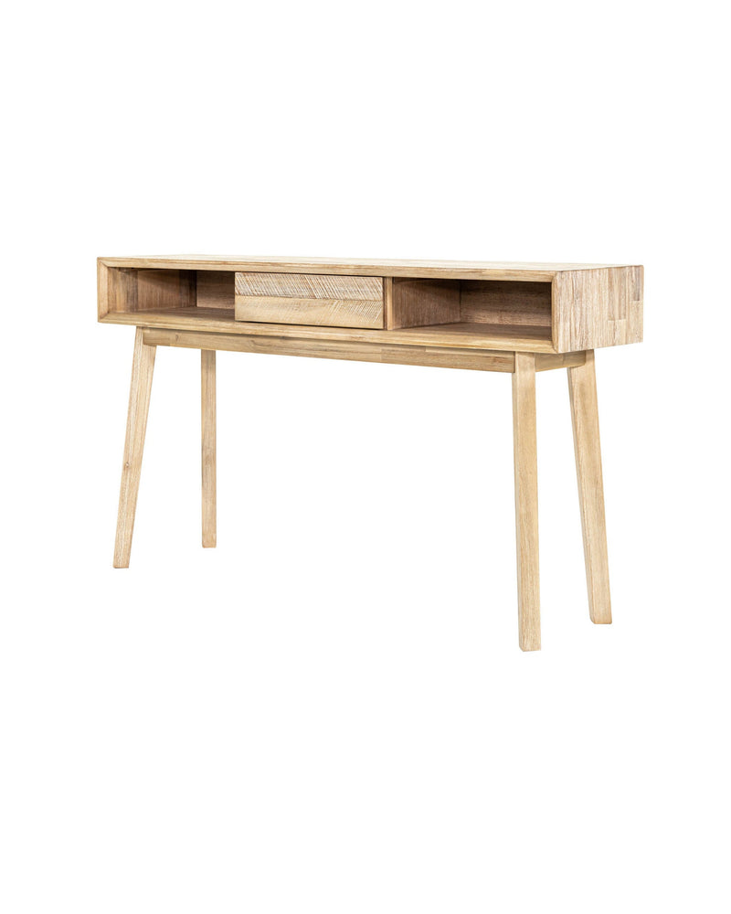 Homestead Console in Light Driftwood, three-quarter view