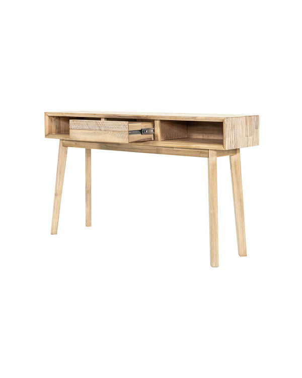 Homestead Console in Light Driftwood, close-up detail