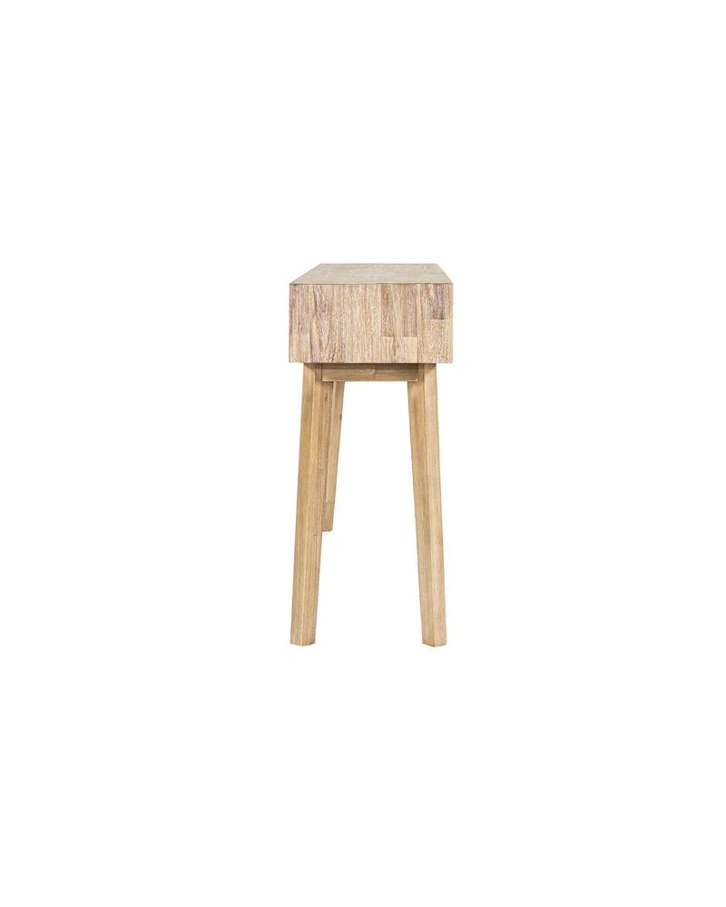 Homestead Console in Light Driftwood, side view