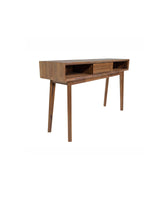 Homestead Console in Warm Pecan, three-quarter view