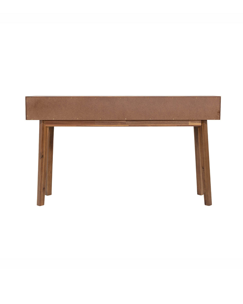 Homestead Console in Warm Pecan, rear view