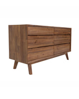 Homestead Dresser in Warm Pecan, three-quarter view