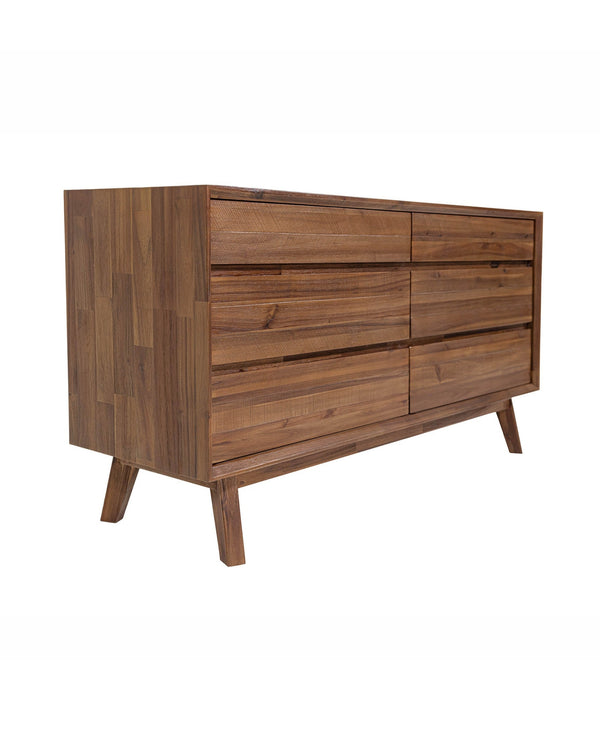 Homestead Dresser in Warm Pecan, three-quarter view