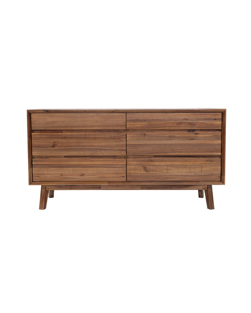 Homestead Dresser in Warm Pecan, three-quarter view