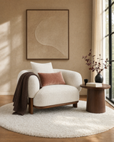 Hugo Chair in Butter Oat, styled in a living room, view 2