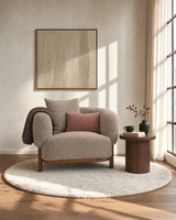 Hugo Chair in Praline Creme, styled in a living room