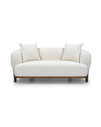 Hugo Loveseat in Butter Oat, front view