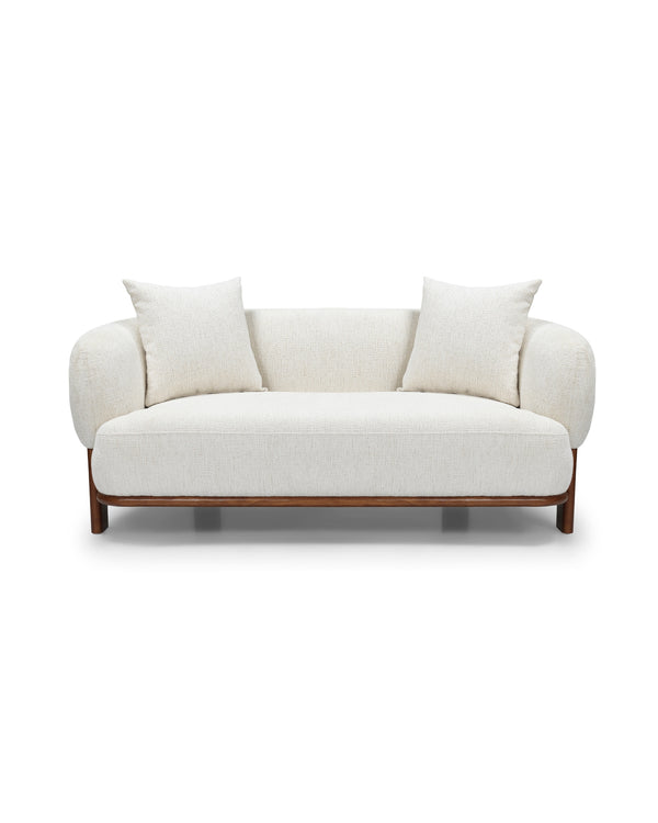 Hugo Loveseat in Butter Oat, front view