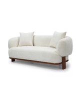 Hugo Loveseat in Butter Oat, three-quarter view