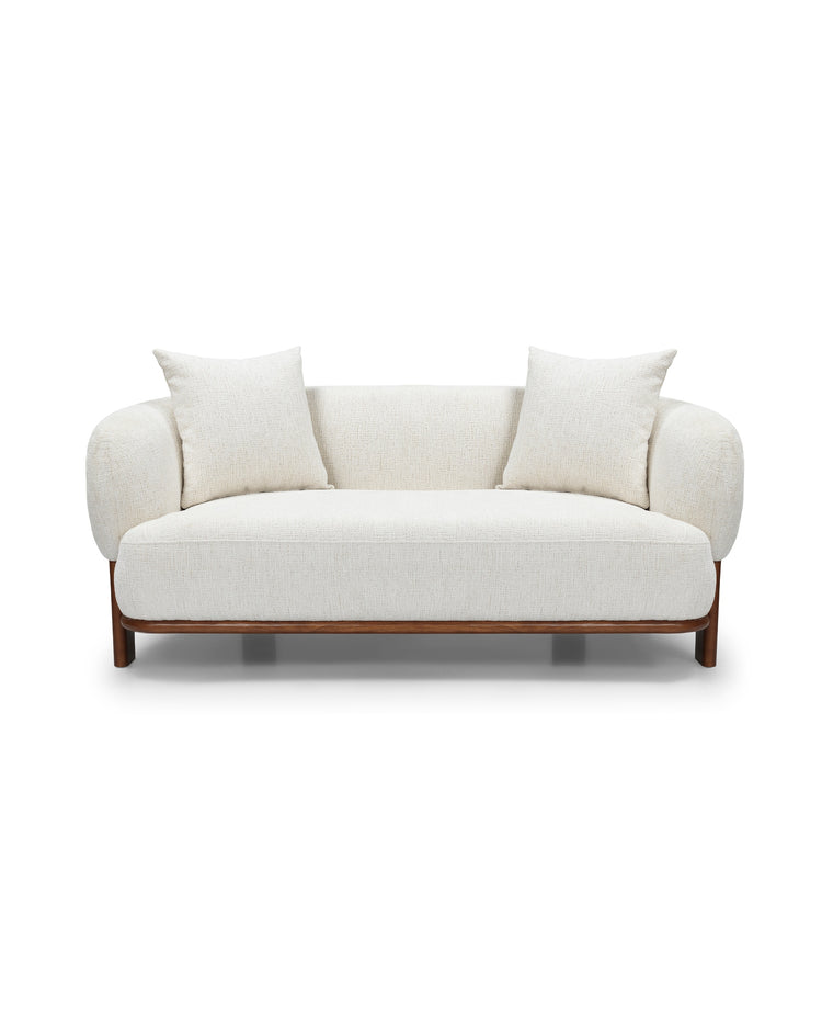 Hugo Loveseat in Butter Oat, front view