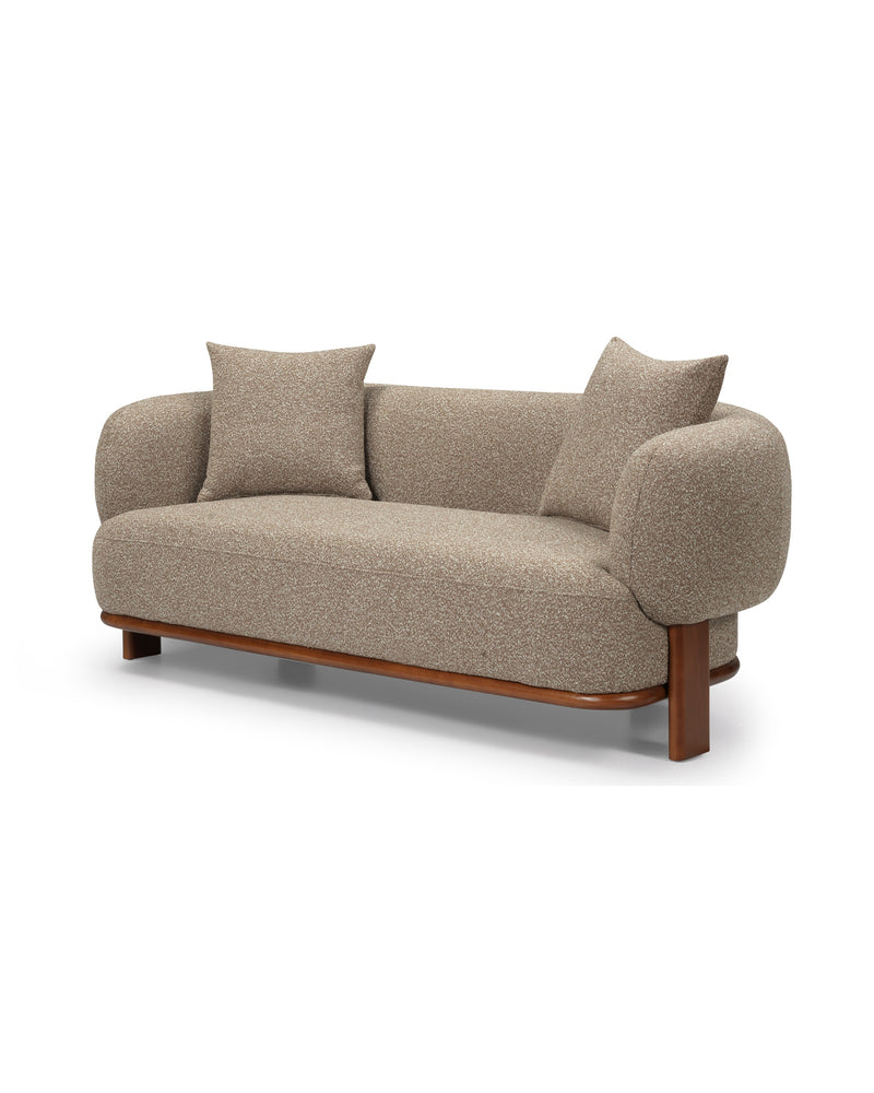 Hugo Loveseat in Praline Crème, three-quarter view
