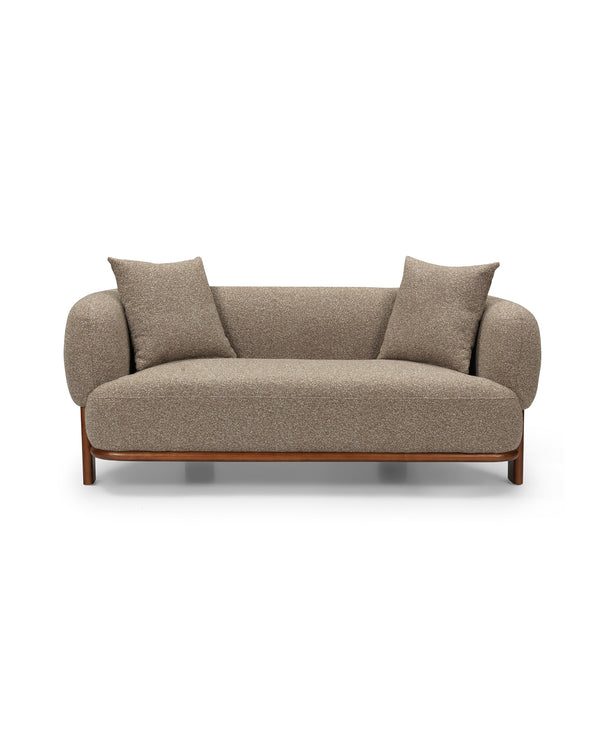 Hugo Loveseat in Praline Crème, front view