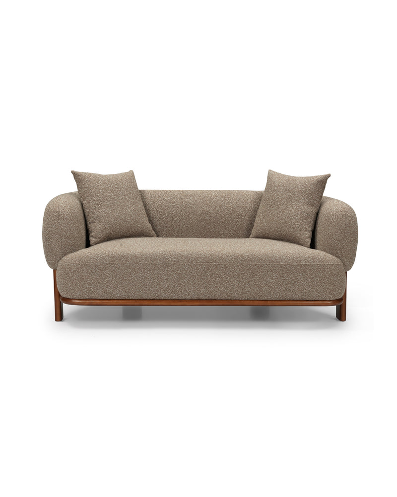 Hugo Loveseat in Praline Crème, front view
