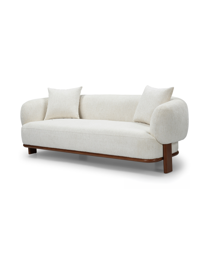 Hugo Sofa in Butter Oat, three-quarter view