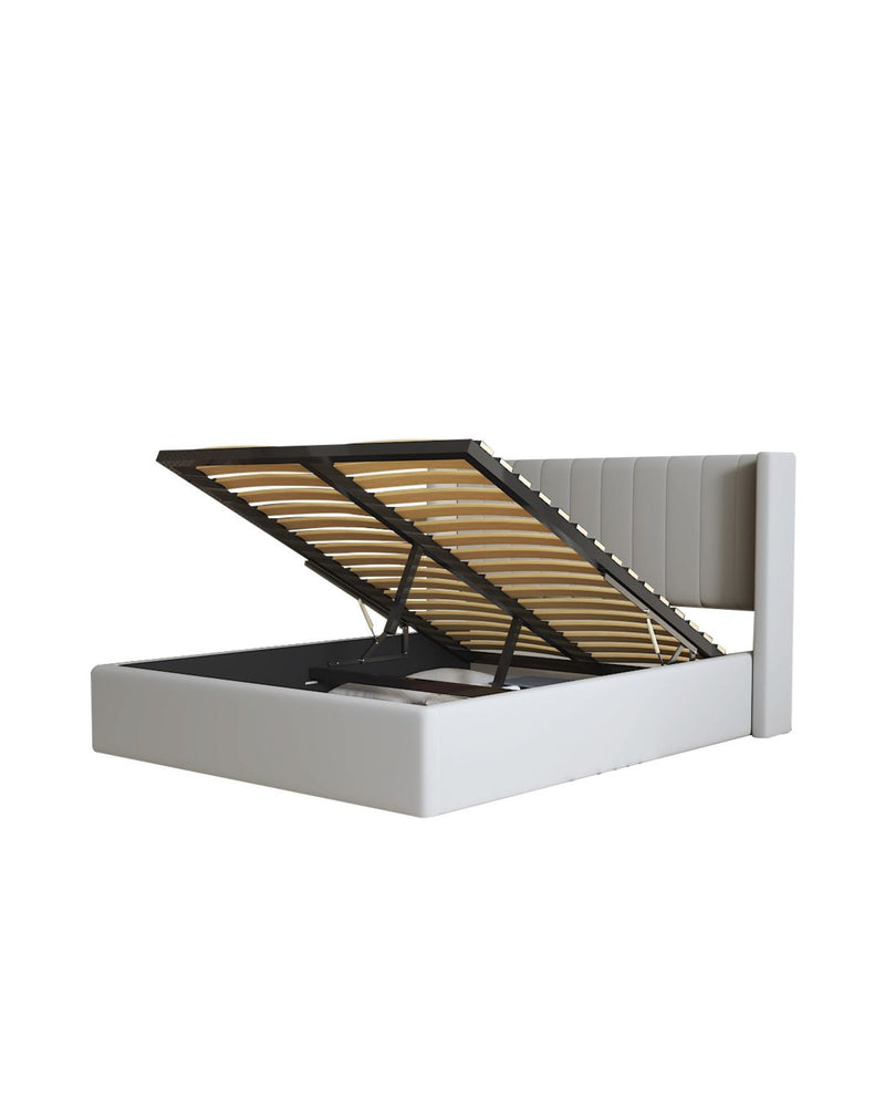Jenny Lift Up Storage Bed light-grey-velvet 2