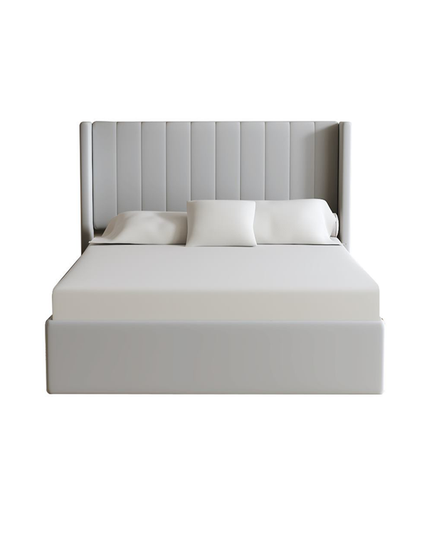 Jenny Lift Up Storage Bed light-grey-velvet side