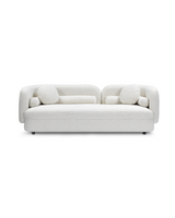 Aykah Juniper Sofa in Meringue Bouclé, front view
