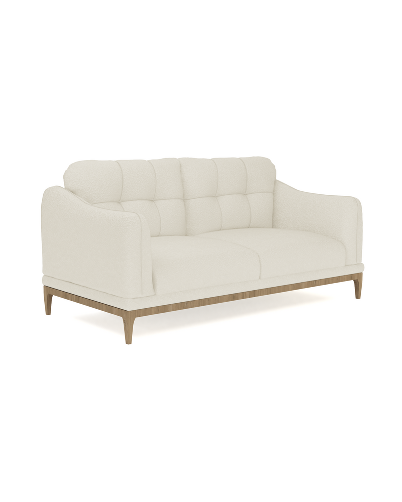 Aykah Juno Loveseat in cream, angled view