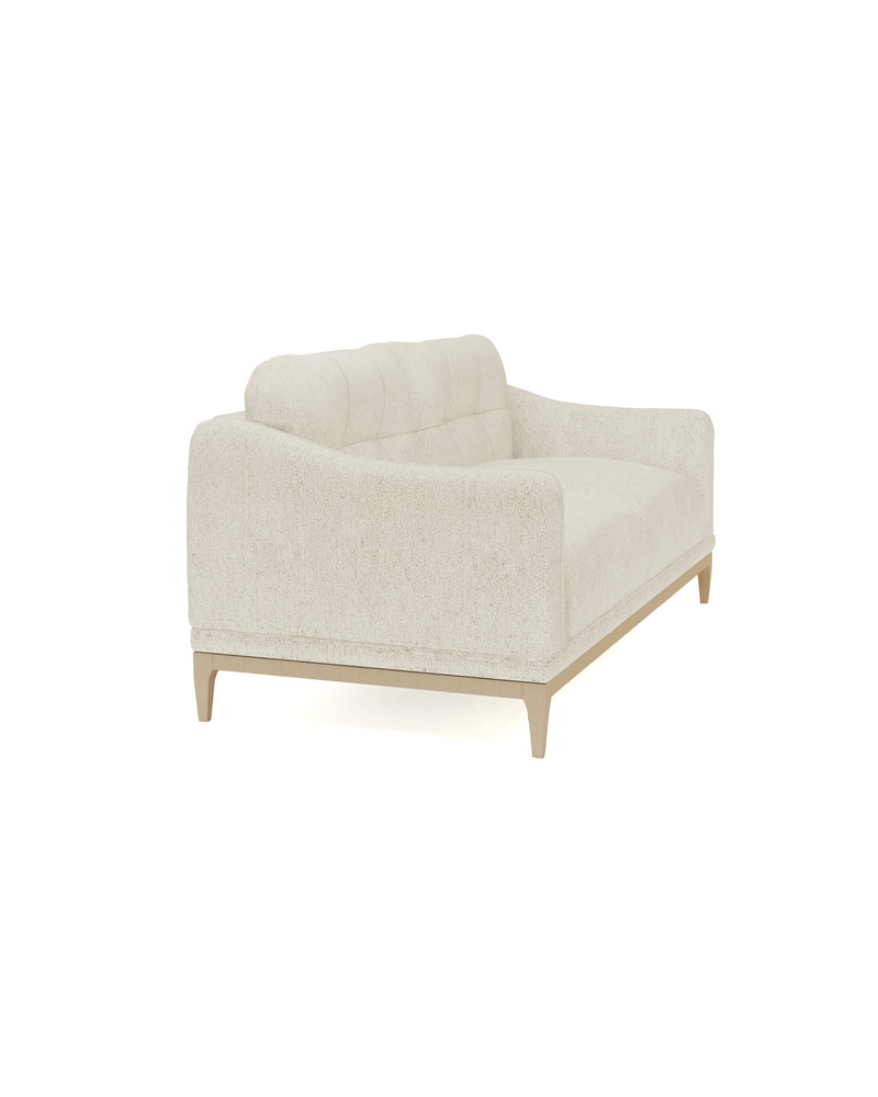 Aykah Juno Loveseat in cream, side view